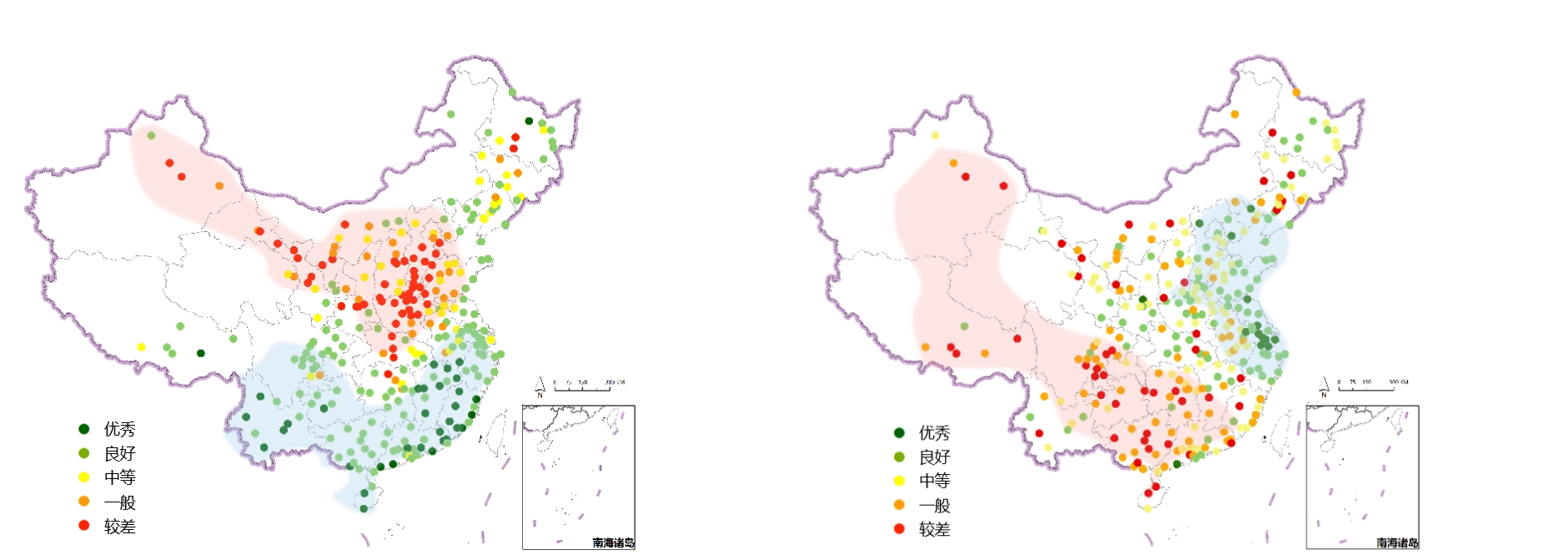 1698828076247080934.jpg 图2 健康环境(左图)、健康效用(右图)区域特征分布图.jpg